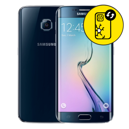 Samsung S6 Edge Back Glass Replacement - Black Sapphire