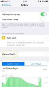 iPhone Battery health check