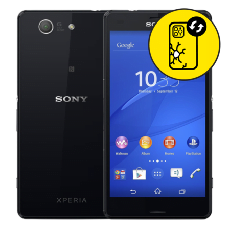 Sony Z3 Compact Black Back Glass Replacement