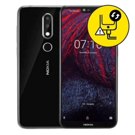 Nokia 6.1 Plus Black Charging Port Replacement