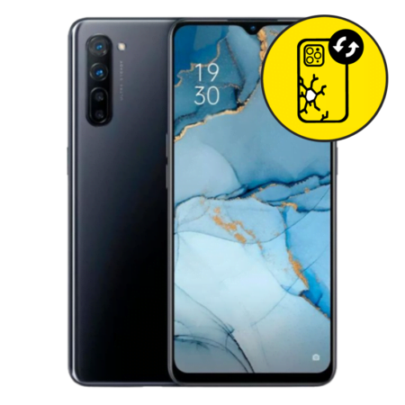 Oppo Reno 3 Black Back Glass Replacement