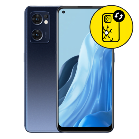 Oppo Reno 7 Black Back Glass Replacement