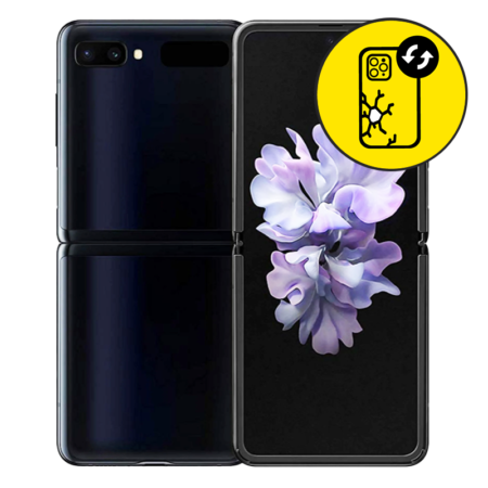 Samsung Z Flip Back Glass Replacement - Mirror Black